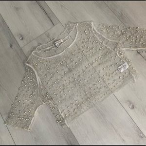 SHEER PEARL TOP/COVER UP